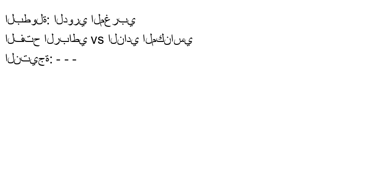 تعادل الفتح الرباطي وفريق النادي المكناسي بنتيجة - - - في بطولة الدوري المغربي.