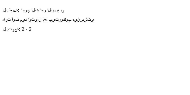 تعادل هارت أوف ميدلوثيان وفريق بيتروكوب هينسشتي بنتيجة 2 - 2 في بطولة دوري المؤتمر الأوروبي.