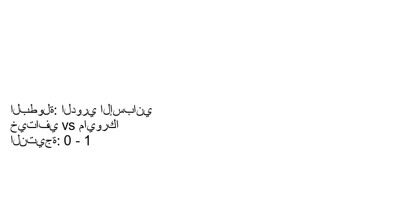  فريق مايوركا يكسب فريق خيتافي بنتيجة 0 - 1 في بطولة الدوري الإسباني.