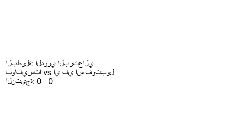 تعادل بوافيستا وفريق اي في اس فوتبول بنتيجة 0 - 0 في بطولة الدوري البرتغالي.