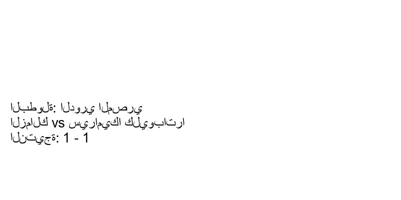 تعادل الزمالك وفريق سيراميكا كليوباترا بنتيجة 1 - 1 في بطولة الدوري المصري.