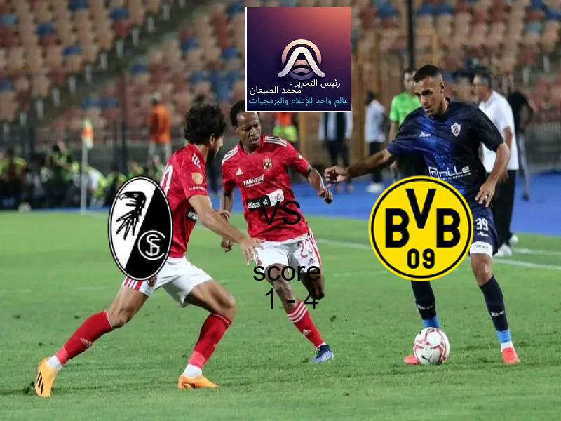  فريق بروسيا دورتموند يفوز على  فرايبورج بنتيجة 1 - 4 في بطولة الدوري الألماني.