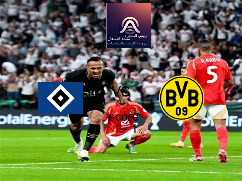 تعادل هامبورج وفريق بروسيا دورتموند بنتيجة 1 - 1 في بطولة الدوري الألماني.