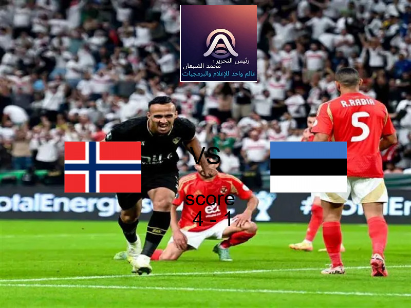 فوز فريق النرويج على إستونيا بنتيجة 4 - 1 في بطولة تصفيات كأس العالم-أوروبا.