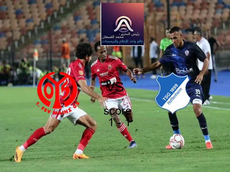 ماينز و هوفنهايم يتعادلان بنتيجة 1 - 1 في بطولة الدوري الألماني.