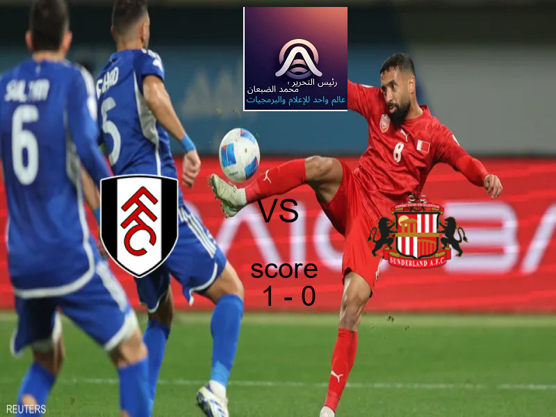 فاز فريق فولهام على فريق سندرلاند بنتيجة 1 - 0 في بطولة الدوري الإنجليزي.