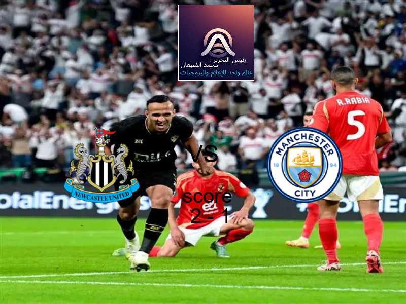 فاز فريق نيوكاسل على فريق مانشستر سيتي بنتيجة 2 - 1 في بطولة الدوري الإنجليزي.