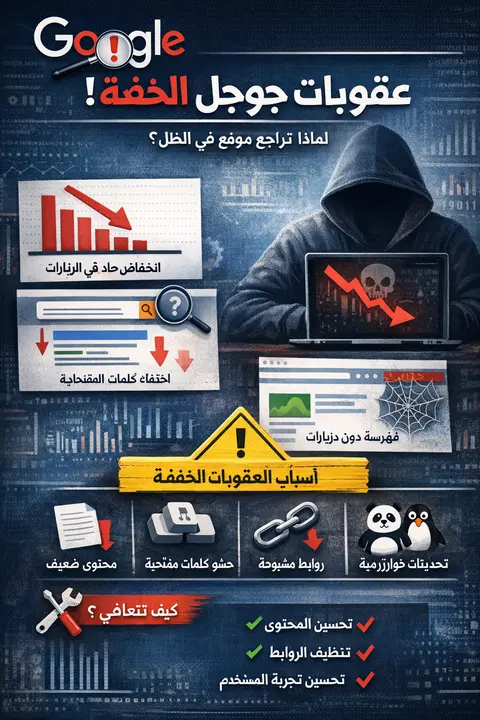 عقوبات جوجل الخفية (Hidden Google Penalties - أخطرها الروابط المدفوعة وطرق الحل