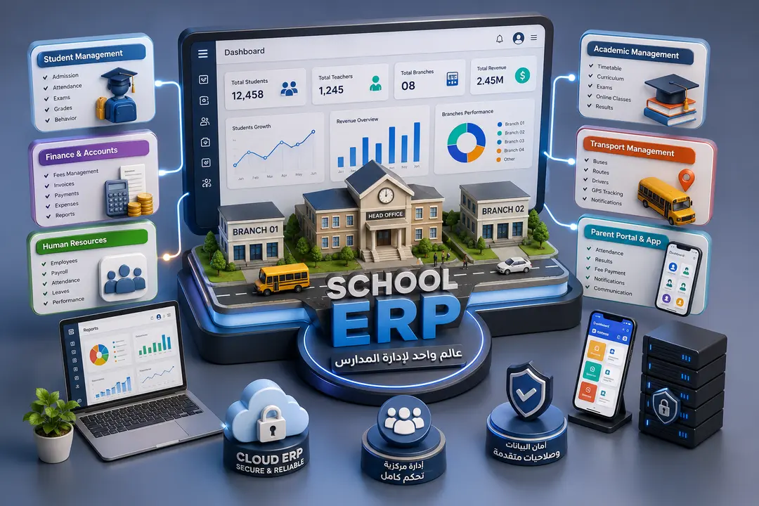 نظام ERP للمدارس متعددة الفروع | عالم واحد لإدارة المدارس | School ERP