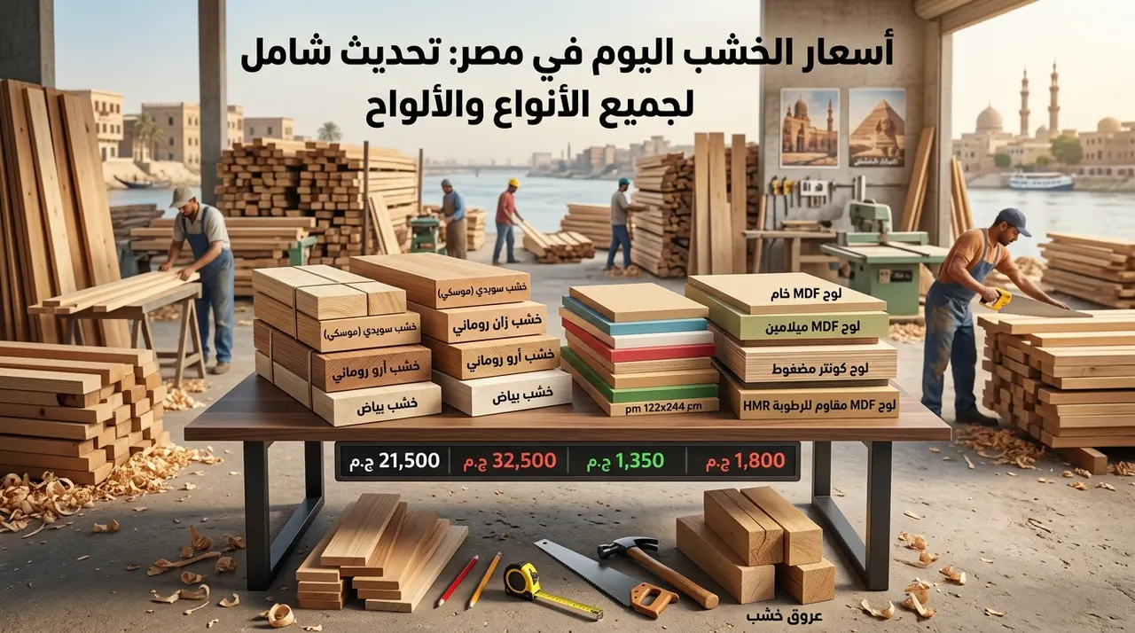 أسعار الخشب اليوم في مصر 7 اكتوبر 2026 : تحديث شامل لجميع الأنواع والألواح